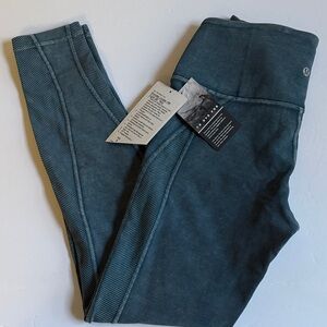 Lululemon Athletica Wunder Under HR Tight 2” Rib Blue-Green Leggings